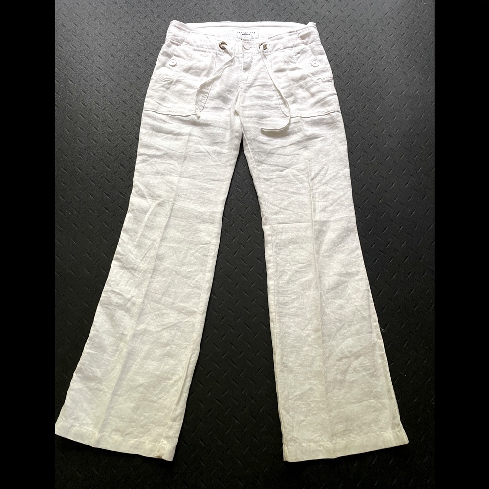 White linen pants